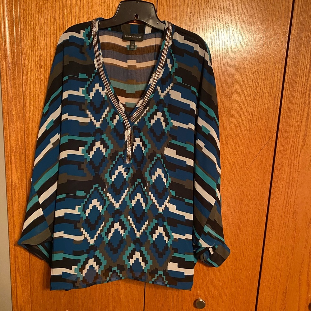 Sheer multi colored blouse